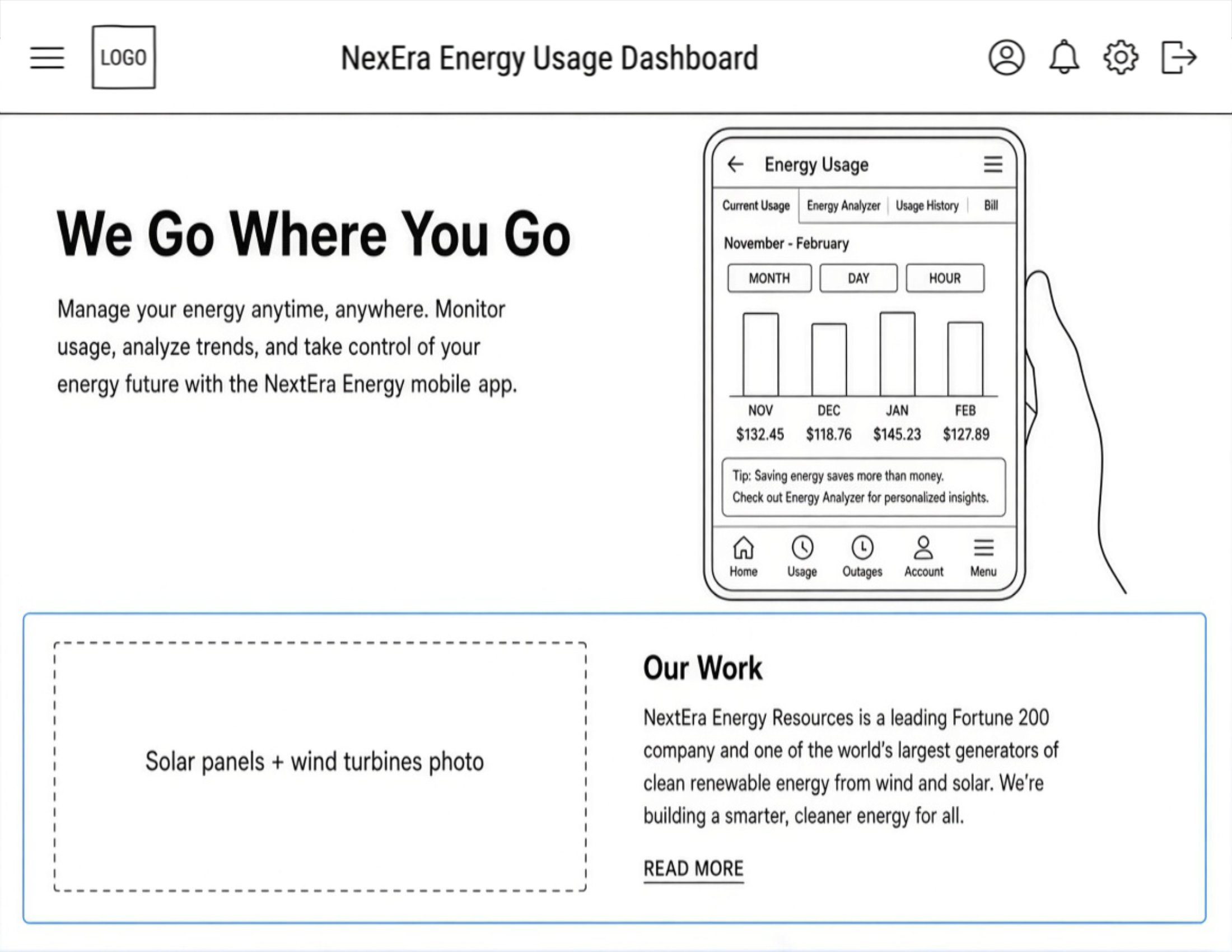 Low Fidelity Design Wireframe